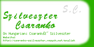 szilveszter csaranko business card